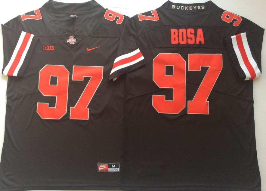 Men Ohio State Buckeyes 97 Bosa Black Nike NCAA Jerseys